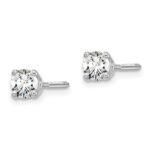 14k White Gold 1/2 carat total weight Round VS/SI DEF Lab Grown Diamond Screw Back 4 Prong Stud Post Earrings