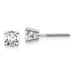 14k White Gold 3/4 carat total weight Round VS/SI GH Lab Grown Diamond Screw Back 4 Prong Stud Post Earrings