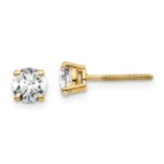 14k 1 carat total weight Round VS/SI GH Lab Grown Diamond Screw Back 4 Prong Stud Post Earrings