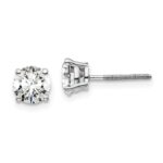 14k White Gold 1 1/2 carat total weight Round VS/SI GH Lab Grown Diamond Screw Back 4 Prong Stud Post Earrings