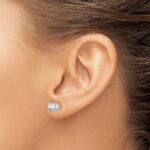 14k White Gold 1 1/2 carat total weight Round VS/SI GH Lab Grown Diamond Screw Back 4 Prong Stud Post Earrings