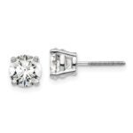 14k White Gold 2 carat total weight Round VS/SI GH Lab Grown Diamond Screw Back 4 Prong Stud Post Earrings