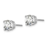 14k White Gold 2 carat total weight Round VS/SI GH Lab Grown Diamond Screw Back 4 Prong Stud Post Earrings