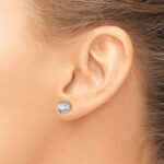 14k White Gold 2 carat total weight Round VS/SI GH Lab Grown Diamond Screw Back 4 Prong Stud Post Earrings