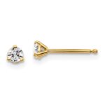 14k 1/10 carat total weight Round VS/SI GH Lab Grown Diamond 3 Prong Stud Post Earrings