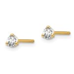 14k 1/10 carat total weight Round VS/SI GH Lab Grown Diamond 3 Prong Stud Post Earrings