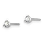 14k White Gold 1/10 carat total weight Round VS/SI GH Lab Grown Diamond 3 Prong Stud Post Earrings