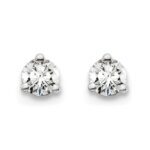 14k White Gold 1/5 carat total weight Round VS/SI DEF Lab Grown Diamond 3 Prong Stud Post Earrings