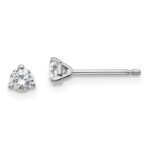 14k White Gold 1/4 carat total weight Round VS/SI GH Lab Grown Diamond 3 Prong Stud Post Earrings