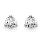 14k White Gold 1/4 carat total weight Round VS/SI GH Lab Grown Diamond 3 Prong Stud Post Earrings