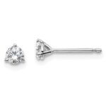 14k White Gold 1/3 carat total weight Round VS/SI DEF Lab Grown Diamond 3 Prong Stud Post Earrings