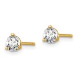 14k 1/2 carat total weight Round VS/SI DEF Lab Grown Diamond 3 Prong Stud Post Earrings