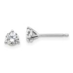 14k White Gold 1/2 carat total weight Round VS/SI GH Lab Grown Diamond 3 Prong Stud Post Earrings