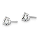 14k White Gold 1/2 carat total weight Round VS/SI GH Lab Grown Diamond 3 Prong Stud Post Earrings