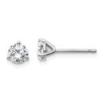 14k White Gold 3/4 carat total weight Round VS/SI DEF Lab Grown Diamond 3 Prong Stud Post Earrings