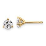 14k 1 carat total weight Round VS/SI GH Lab Grown Diamond 3 Prong Stud Post Earrings