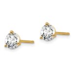 14k 1 carat total weight Round VS/SI GH Lab Grown Diamond 3 Prong Stud Post Earrings