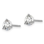 14k White Gold 1 carat total weight Round VS/SI GH Lab Grown Diamond 3 Prong Stud Post Earrings