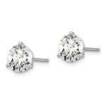 14k White Gold 1 1/2 carat total weight Round VS/SI GH Lab Grown Diamond 3 Prong Stud Post Earrings