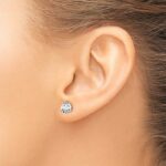 14k White Gold 1 1/2 carat total weight Round VS/SI GH Lab Grown Diamond 3 Prong Stud Post Earrings