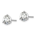 14k White Gold 2 carat total weight Round VS/SI DEF Lab Grown Diamond 3 Prong Stud Post Earrings