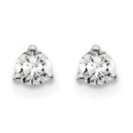 14k White Gold 1/4 carat total weight Round VS/SI GH Lab Grown Diamond Screw Back 3 Prong Stud Post Earrings