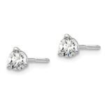 14k White Gold 1/3 carat total weight Round VS/SI GH Lab Grown Diamond Screw Back 3 Prong Stud Post Earrings