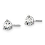 14k White Gold 1/2 carat total weight Round VS/SI GH Lab Grown Diamond Screw Back 3 Prong Stud Post Earrings