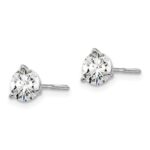 14k White Gold 1 carat total weight Round VS/SI GH Lab Grown Diamond Screw Back 3 Prong Stud Post Earrings