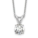 14k WG 1/2 carat total weight Round VS/SI GH Lab Grown Diamond Solitaire 18in Necklace