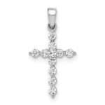 14K White Gold Lab Grown Diamond VS/SI GH, Cross Pendant