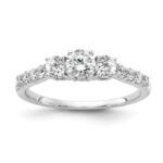 14K White Gold Lab Grown Dia VS/SI GH, 3-Stone Comp Eng Ring