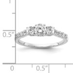 14K White Gold Lab Grown Dia VS/SI GH, 3-Stone Comp Eng Ring