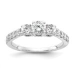 14K White Gold Lab Grown Dia VS/SI GH, 3-Stone Comp Eng Ring