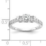 14K White Gold Lab Grown Dia VS/SI GH, 3-Stone Comp Eng Ring