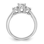 14K White Gold Lab Grown Diamond SI1/SI2, G H I, 3-Stone Complete Engagement Ring