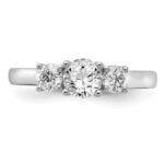 14K White Gold Lab Grown Diamond SI1/SI2, G H I, 3-Stone Complete Engagement Ring