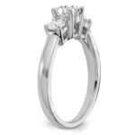 14K White Gold Lab Grown Diamond SI1/SI2, G H I, 3-Stone Complete Engagement Ring