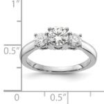 14K White Gold Lab Grown Diamond SI1/SI2, G H I, 3-Stone Complete Engagement Ring