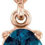 14K Rose Natural London Blue Topaz Rope Pendant - 86051