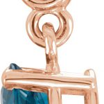 14K Rose Natural London Blue Topaz Rope Pendant - 86051