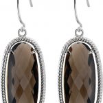 14K Yellow Natural Smoky Quartz Rope Earrings - 85646