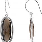 14K Yellow Natural Smoky Quartz Rope Earrings - 85646