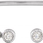 14K White 1/4 CTW Natural Diamond Cuff 7" Bracelet - 653043