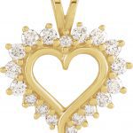 14k Yellow 1/2 CTW Natural Diamond Heart Pendant - 60741