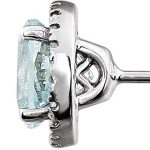 14K White Natural Aquamarine & 1/8 CTW Natural Diamond Earrings - 651302