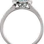 14K White Natural Aquamarine & 1/6 CTW Natural Diamond Ring - 651300