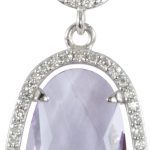 Sterling Silver Natural Rose De France Quartz & 3/8 CTW Natural Diamond 18" Necklace - 85490