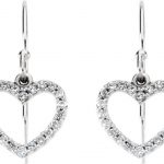 14K White 1/5 CTW Natural Diamond Heart Earrings - 67136