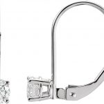 14K White 1/4 CT Natural Diamond Earrings - 61053